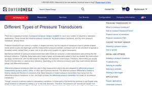 Dwyer Omega - Pressure Transducers