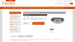 Eastern Tabletop - Round Food Pan for Induction Chafer