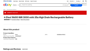 Efest - 3000mAh Rechargeable Battery Pack