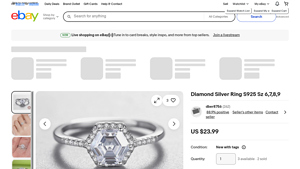 Diamond Silver Ring - Unique 0.75 CT Hexagon Cut Zircon