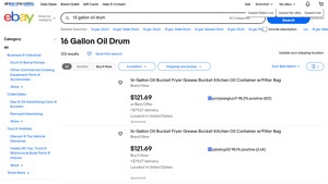 16 Gallon Oil Drum - Various Colors & Conditions