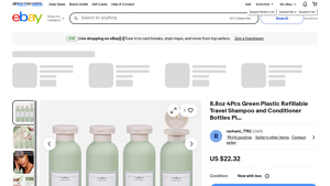 ASEVAT - 8.8oz Green Refillable Travel Shampoo & Conditioner Bottles