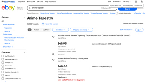 eBay - Anime Tapestry Collection