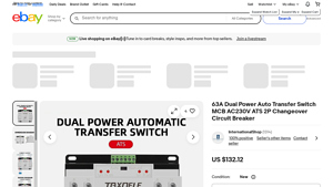 63A Dual Power Auto Transfer Switch - MCB AC230V ATS