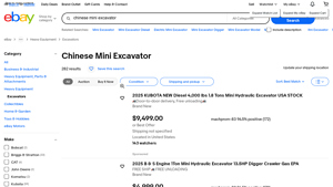 Chinese Mini Excavators - New & Used Listings