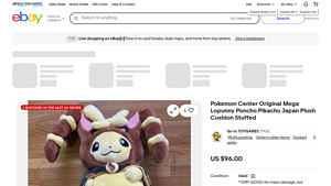 Pokemon Center - Mega Lopunny Poncho Pikachu Plush