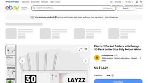 LAYZZ - Plastic 2 Pocket Folders with Prongs 30 Pack