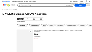 eBay - 12 V Multipurpose AC/AC Adapters