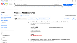 Chinese Mini Excavator - Listings Overview