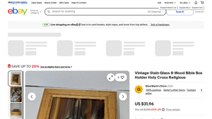 G Gina Marie's Store - Vintage Stain Glass Bible Box