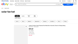 eBay - Solar Fan Hat Products