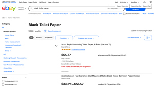 eBay - Black Toilet Paper Selection