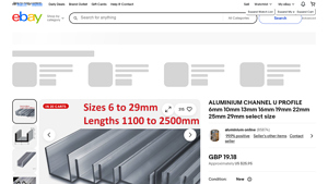 Aluminium Channel U Profile - Multiple Sizes Available