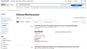 Mini Excavator - Various Brands