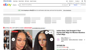 UNice - Indian Kinky Yaki Straight V Part Human Hair Wigs