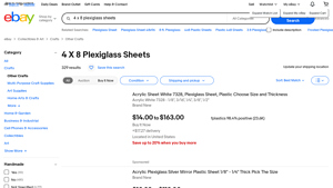 eBay - 4x8 Plexiglass Sheets