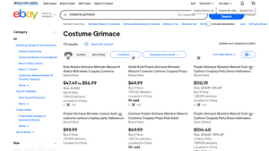 Grimace Costumes - Various Styles & Sizes