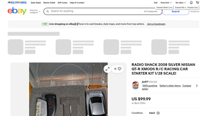 RadioShack - 2008 Silver Nissan GT-R XMODS R/C Racing Car Starter Kit