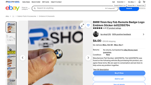 BMW - 11mm Key Fob Remote Badge Logo Emblem Sticker