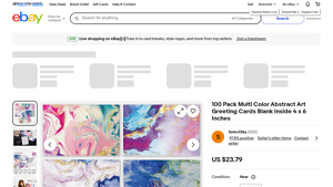 Better Office Products - 100 Pack Multi Color Abstract Art Greeting Cards