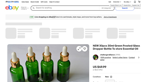 Green Frosted Glass Dropper Bottles - 30pcs Essential Oil Storage