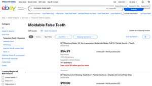 eBay - Moldable False Teeth