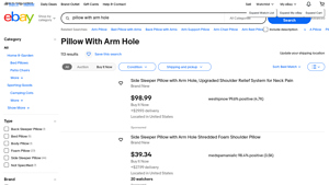 eBay - Ergonomic Cooling Arm Pillow