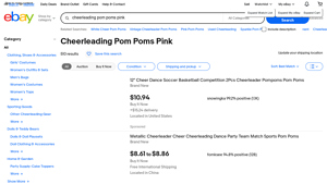 eBay - Cheerleading Pom Poms Pink