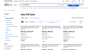 eBay - Italy 925 Gold Jewelry