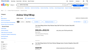 Anime Vinyl Wrap - Various Colors & Finishes