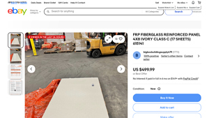 CRANE COMPOSITES - FRP FIBERGLASS REINFORCED PANEL 4X8 IVORY CLASS C