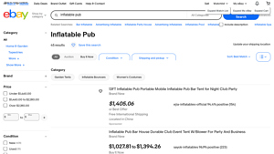 eBay - Inflatable Pub Products