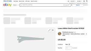 Lowes - White Shelf Bracket