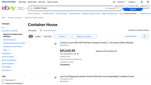 eBay - Key Product Details for Container Houses