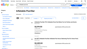 eBay - Inflatable Pool Bar Options
