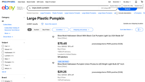 eBay - Large Plastic Pumpkin