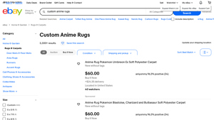 Custom Anime Rugs - Various Sizes and Styles