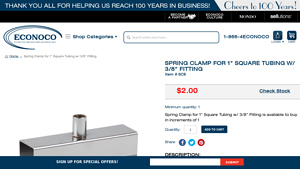 Econoco - Spring Clamp for 1 Square Tubing