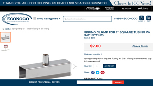 Econoco - Spring Clamp for 1 Square Tubing