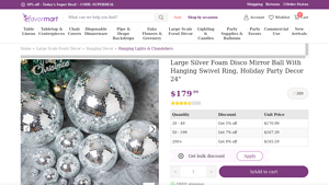 efavormart - 24 Large Silver Foam Disco Mirror Ball