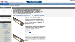 eGutter - 5 Half-Round Galvanized Steel Gutters