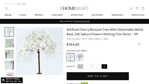 Ehome Mart - Artificial Cherry Blossom Tree 5ft