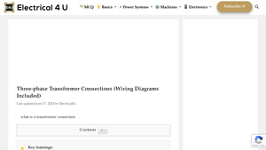 Electrical4U - Three-Phase Transformer Connections