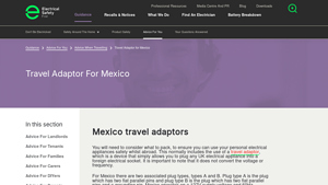 Electrical Safety First - Travel Adaptor for Mexico