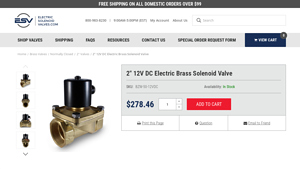 Electric Solenoid Valves - BZW-50-12VDC