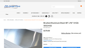 Elite Garage Floors - Brushed Aluminum Sheet