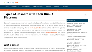 Elprocus - Types of Sensors