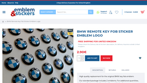 BMW - Remote Key Fob Sticker Emblem