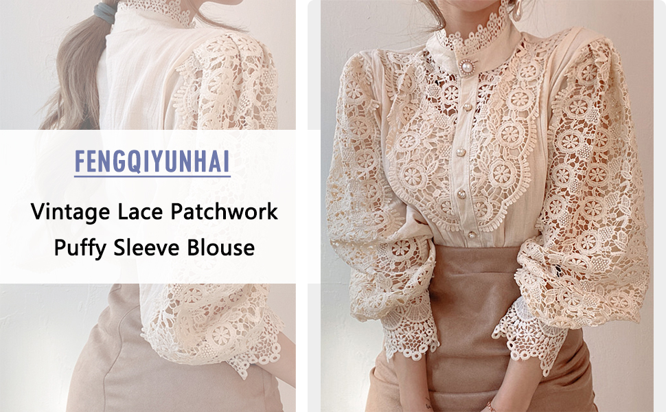 An application scenario or product detail of emerald green and black lace victorian long sleeve top amazon - Image 16