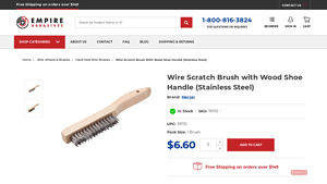 Mercer - Wire Scratch Brush with Wood Shoe Handle